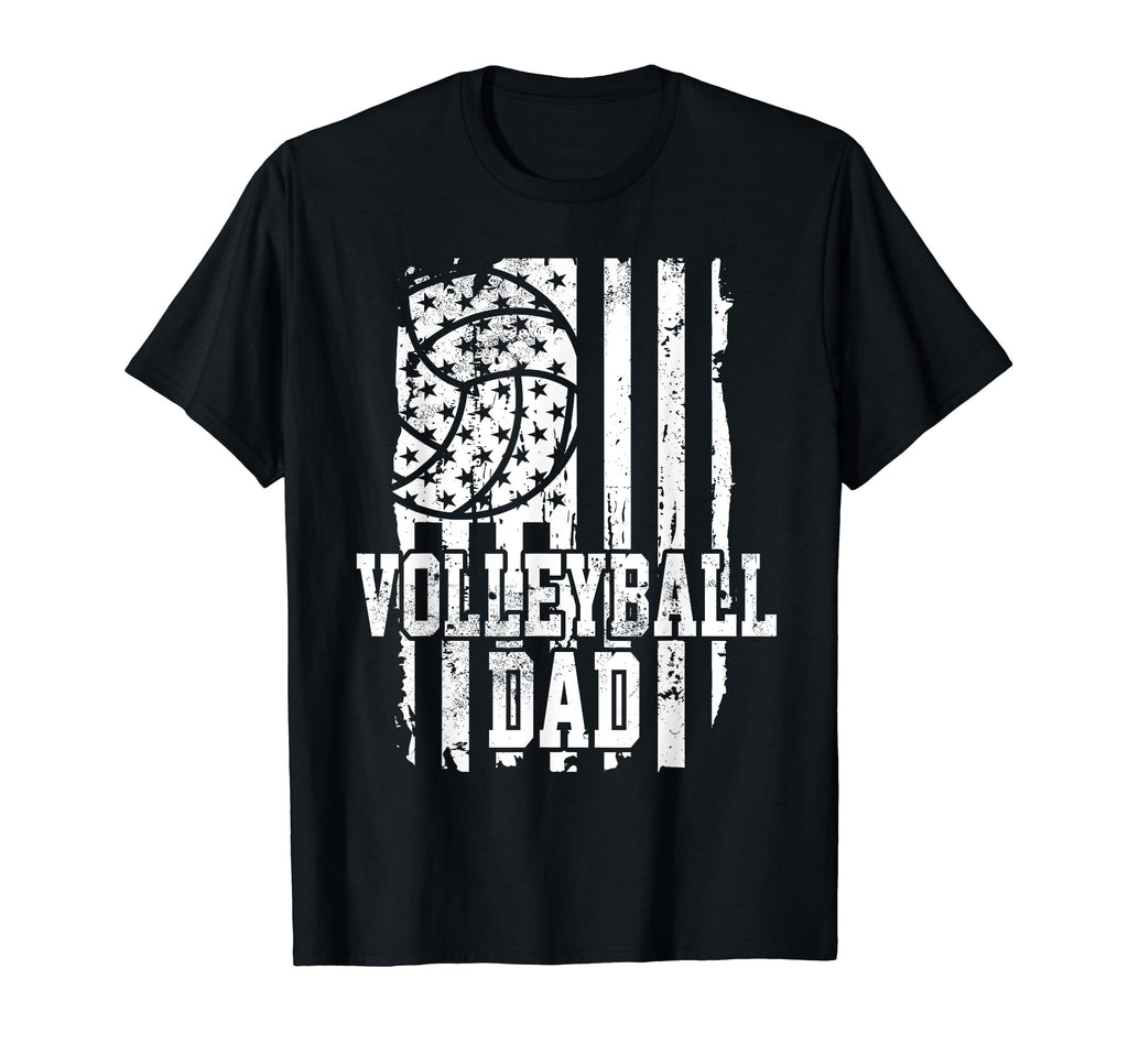 Usa Flag Volleyball Dad T-Shirt - Casual Everyday Wear Men Women - T-Shirt, Sweatshirt, Hoodie
