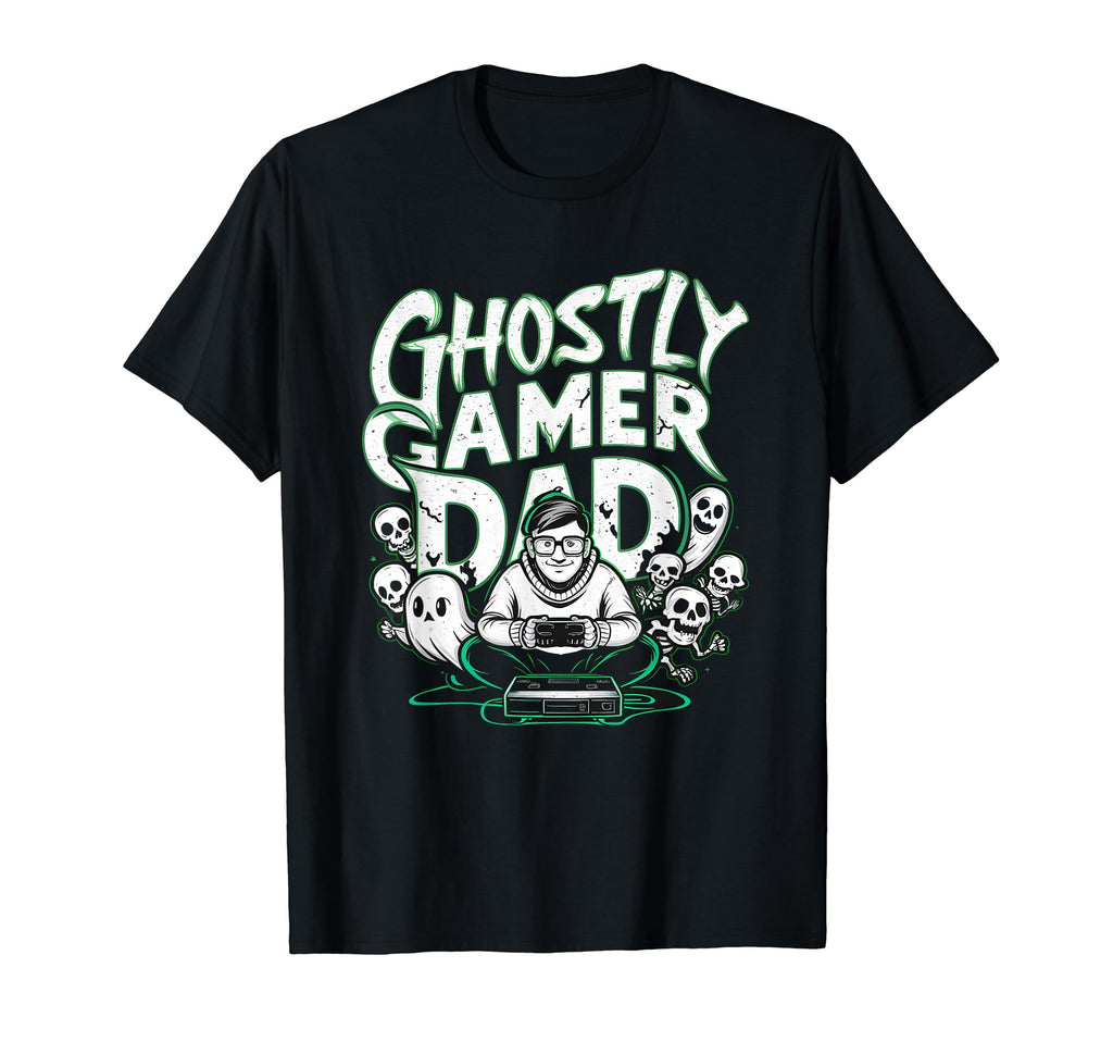 Halloween Ghostly Gamer Dad Skull Hoodie - Casual Everyday Wear for Adults - T-Shirt, Sweatshirt, Hoodie