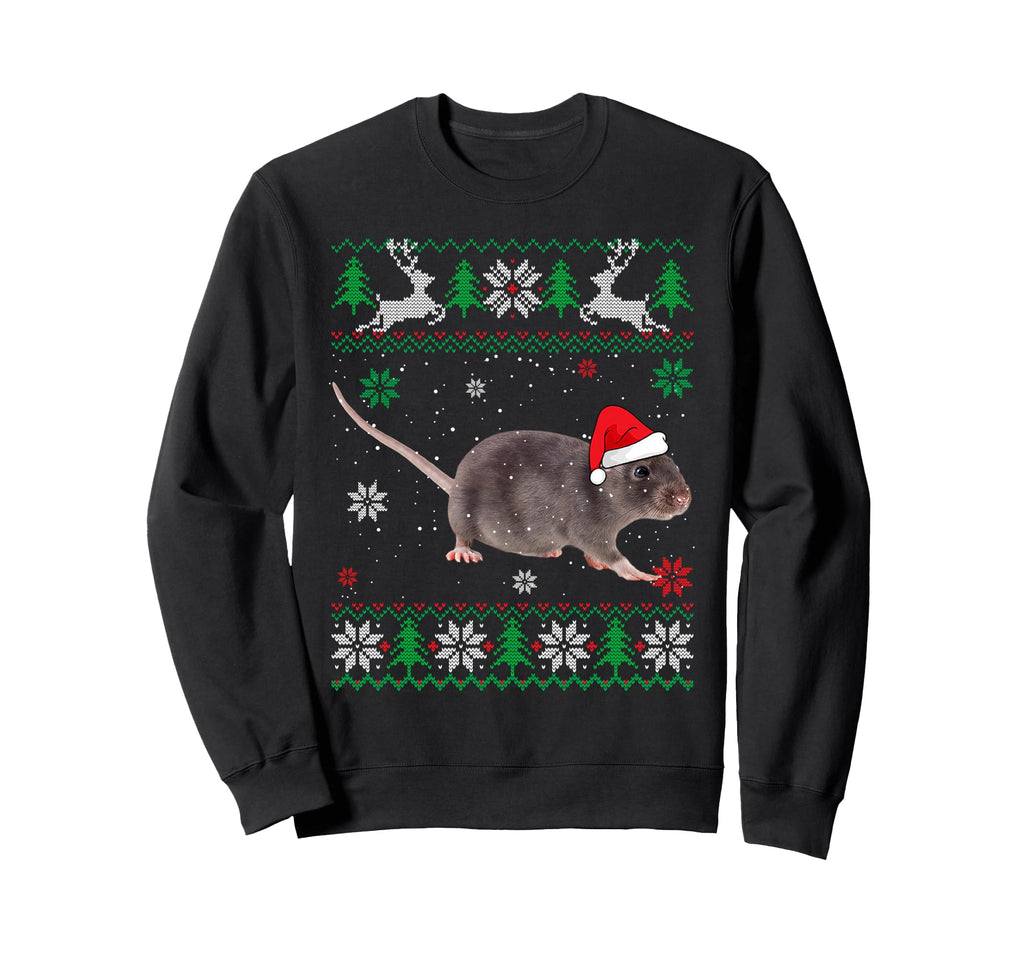 Ugly Rat Lover Santa Hat Animals Sweatshirt - Fun Novelty Design Unisex - T-Shirt, Sweatshirt, Hoodie