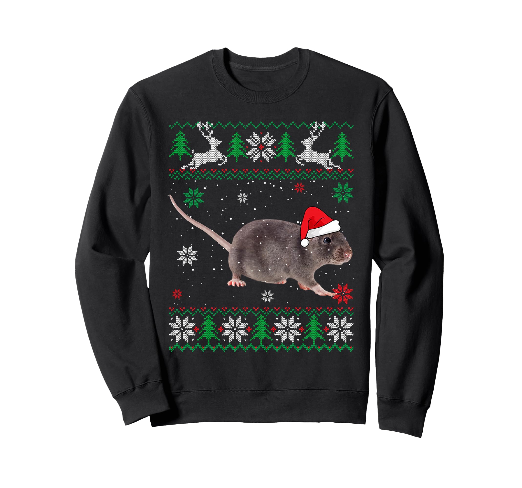 Ugly Rat Lover Santa Hat Animals Sweatshirt - Fun Novelty Design Unisex - T-Shirt, Sweatshirt, Hoodie