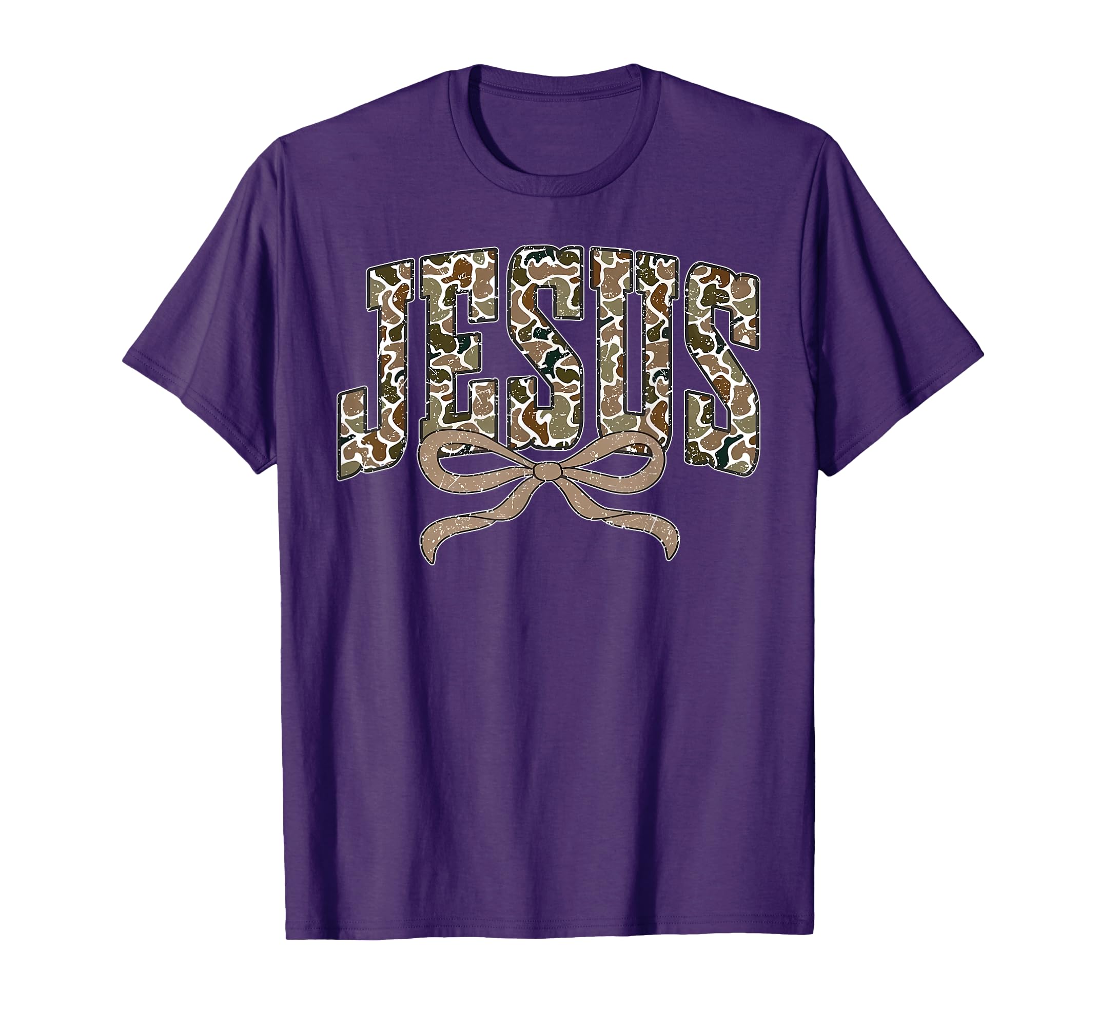 Camo Jesus Coquette Bow Camouflage T-Shirt - Minimalist Print Men Women - T-Shirt, Sweatshirt, Hoodie