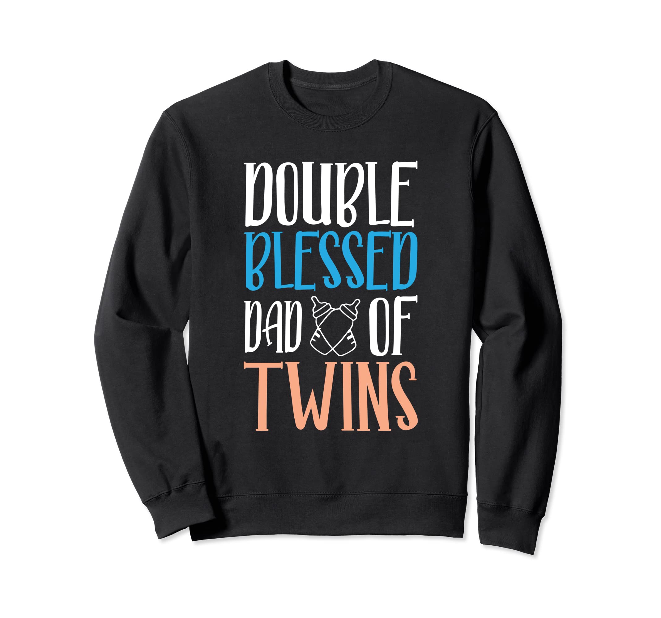 Funny Twins Dad Double Blessed Sweatshirt - Aesthetic Graphic for Adults - T-Shirt, Sweatshirt, Hoodie