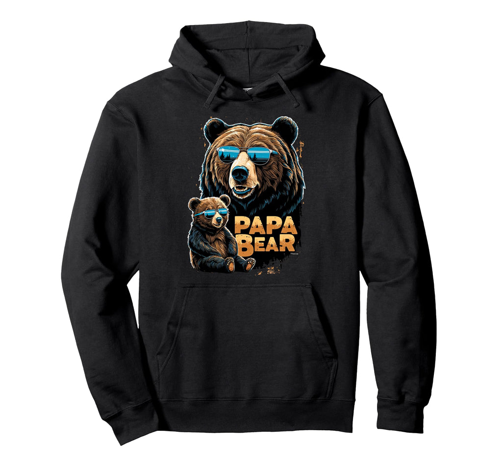 Papa Bear Husband Father Family Fathers Hoodie - Graphic Print Men Women - T-Shirt, Sweatshirt, Hoodie
