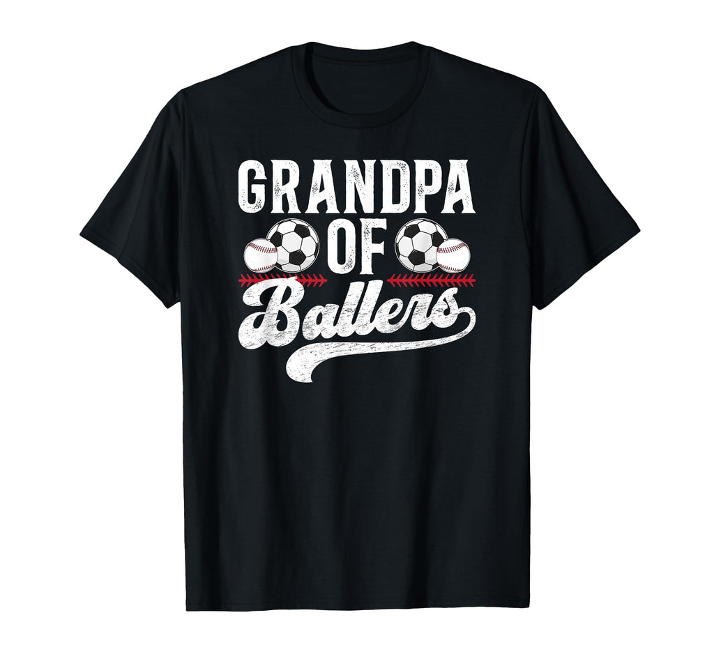 Grandpa Ballers Baseball Soccer Grandpa T-Shirt - Trendy Graphic for Adults - T-Shirt, Sweatshirt, Hoodie