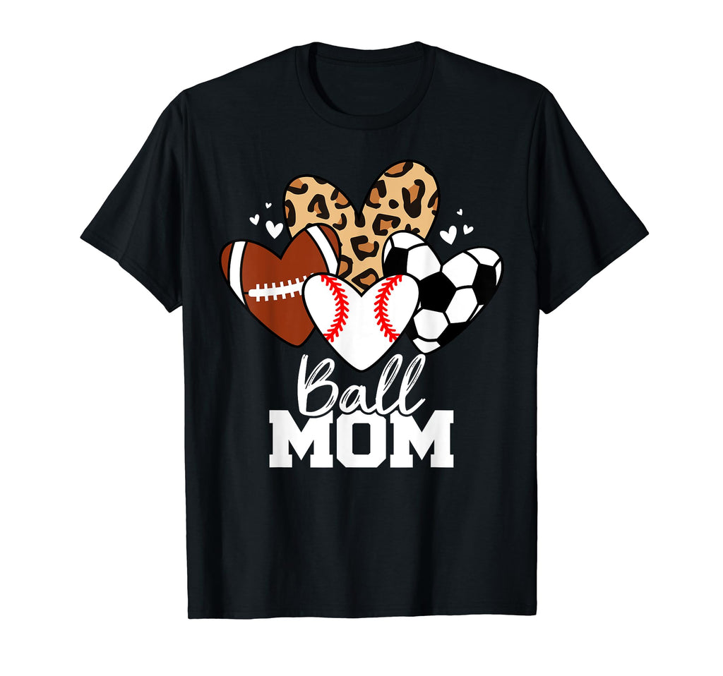 Ball Mom Funny Baseball Soccer T-Shirt - Minimalist Print for Adults - T-Shirt, Sweatshirt, Hoodie