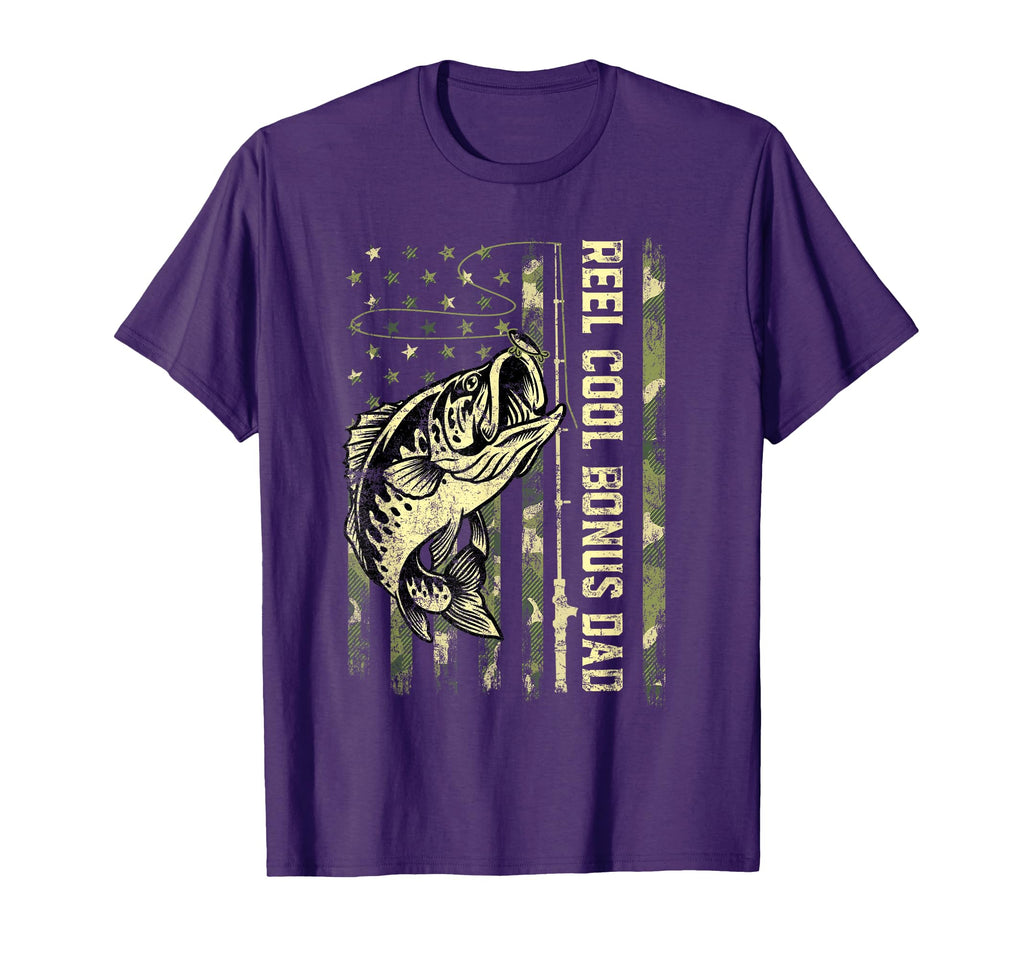 Reel Bonus Dad Fisherman Camouflage T-Shirt - Minimalist Print Men Women - T-Shirt, Sweatshirt, Hoodie