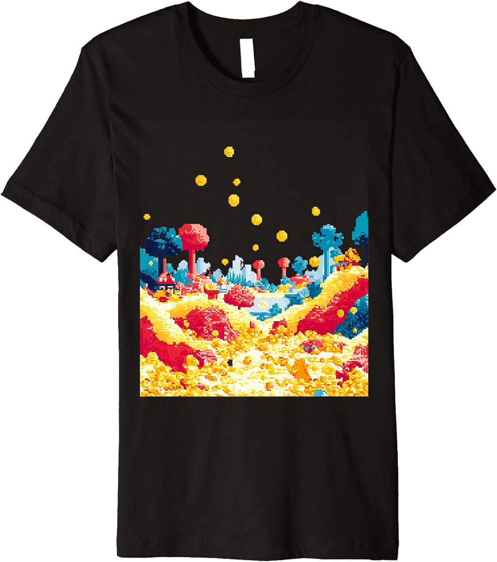 Retro Pixel Art Video Game Design Premium - Adult & Kids T-Shirts, Sweatshirts & Hoodies apparel design preview 1