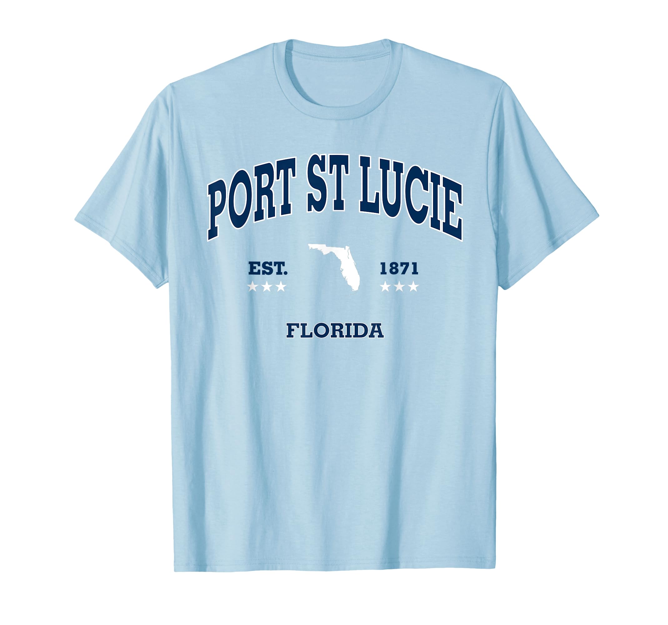 Port St Lucie Florida Fl Throwback Navy T-Shirt - Graphic Print Men Women - T-Shirt, Sweatshirt, Hoodie