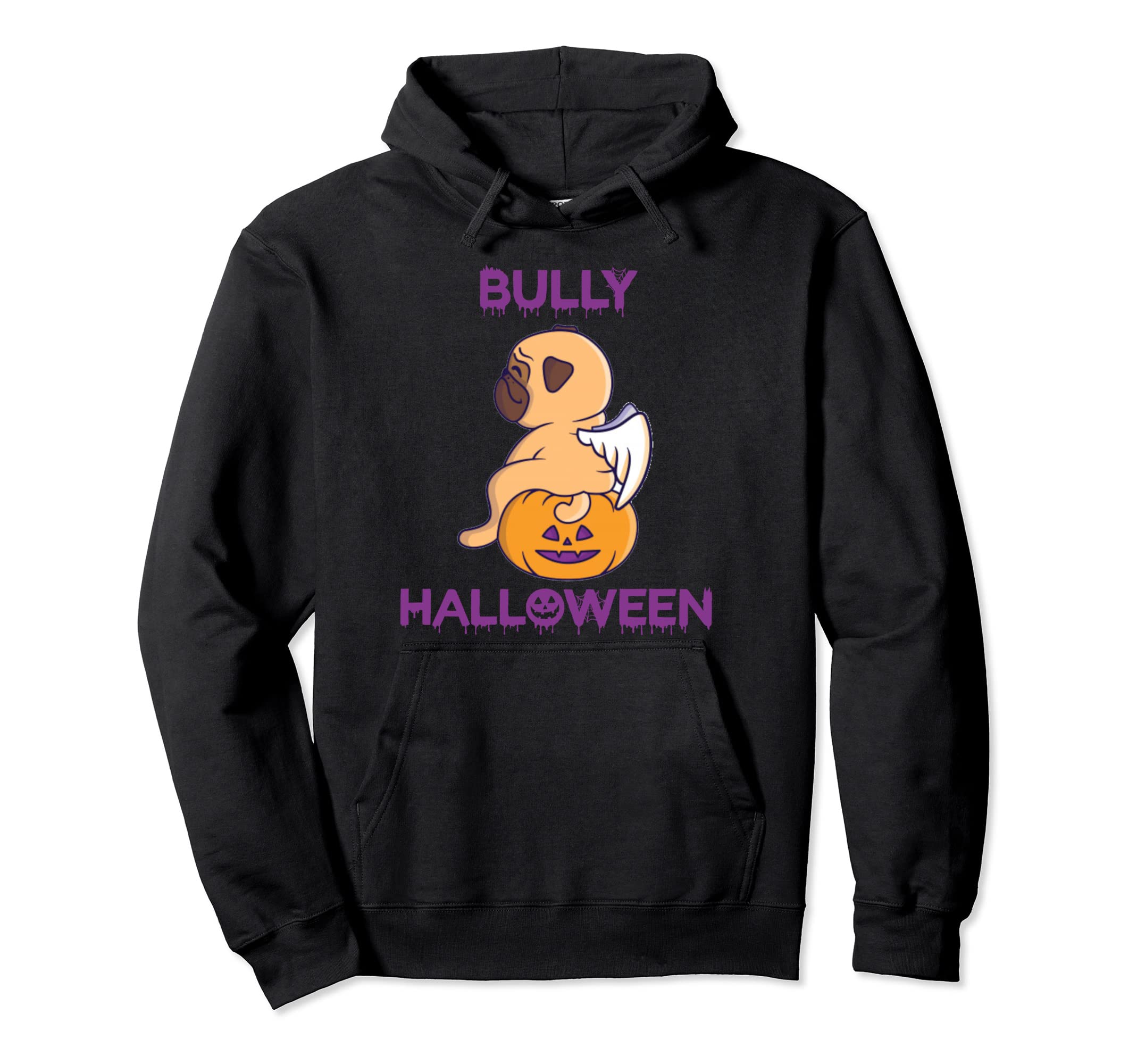 Happy Bully Halloween English Bulldog Hoodie - Novelty Apparel Men Women - T-Shirt, Sweatshirt, Hoodie