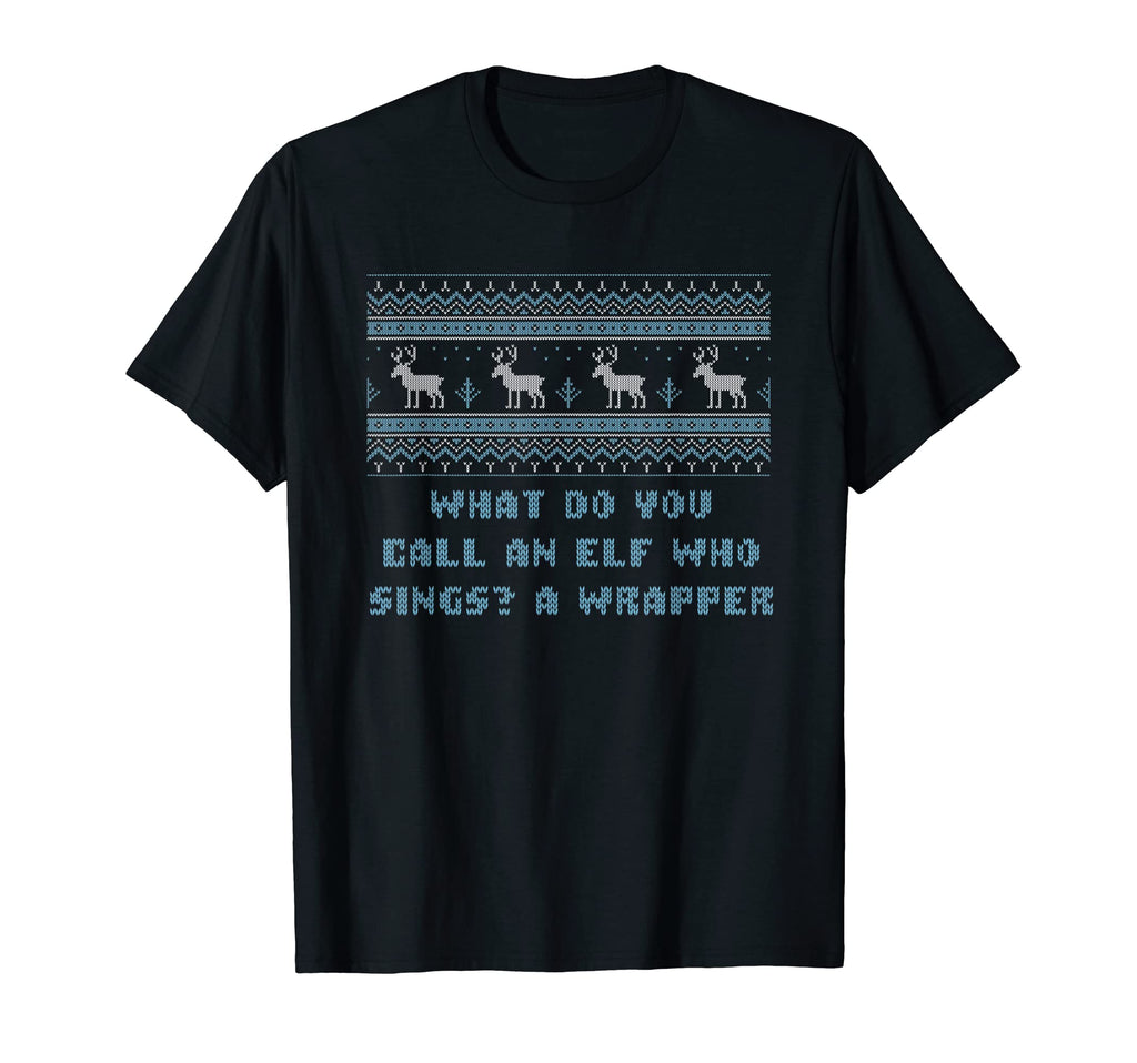 Elf Who Sings Is Wrapper Dad Jokes T-Shirt - Aesthetic Graphic for Adults - T-Shirt, Sweatshirt, Hoodie