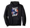 Best Dad Wolf Bald Eagle American Flag Hoodie - Unique Graphic Unisex - T-Shirt, Sweatshirt, Hoodie