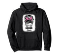Soccer Aunt Auntie Messy Bun Cheer Soccer Hoodie - Graphic Print Men Women - T-Shirt, Sweatshirt, Hoodie