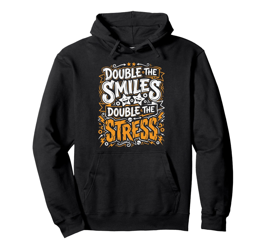 Double Twin Dad Twins Pregnancy Hoodie - Fun Novelty Design for Adults - T-Shirt, Sweatshirt, Hoodie