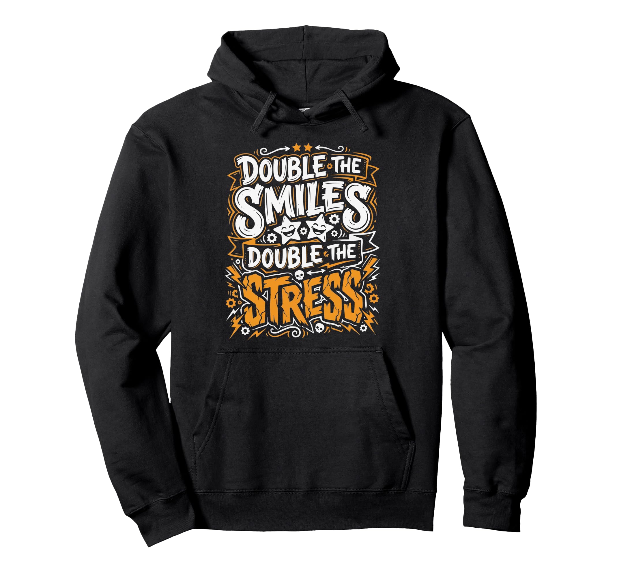 Double Twin Dad Twins Pregnancy Hoodie - Fun Novelty Design for Adults - T-Shirt, Sweatshirt, Hoodie