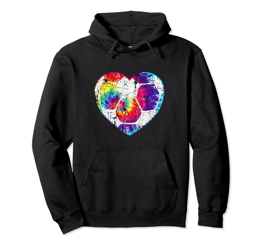 Tie Dye Soccer Ball Heart Mom Fan Hoodie - Casual Everyday Wear Men Women - T-Shirt, Sweatshirt, Hoodie