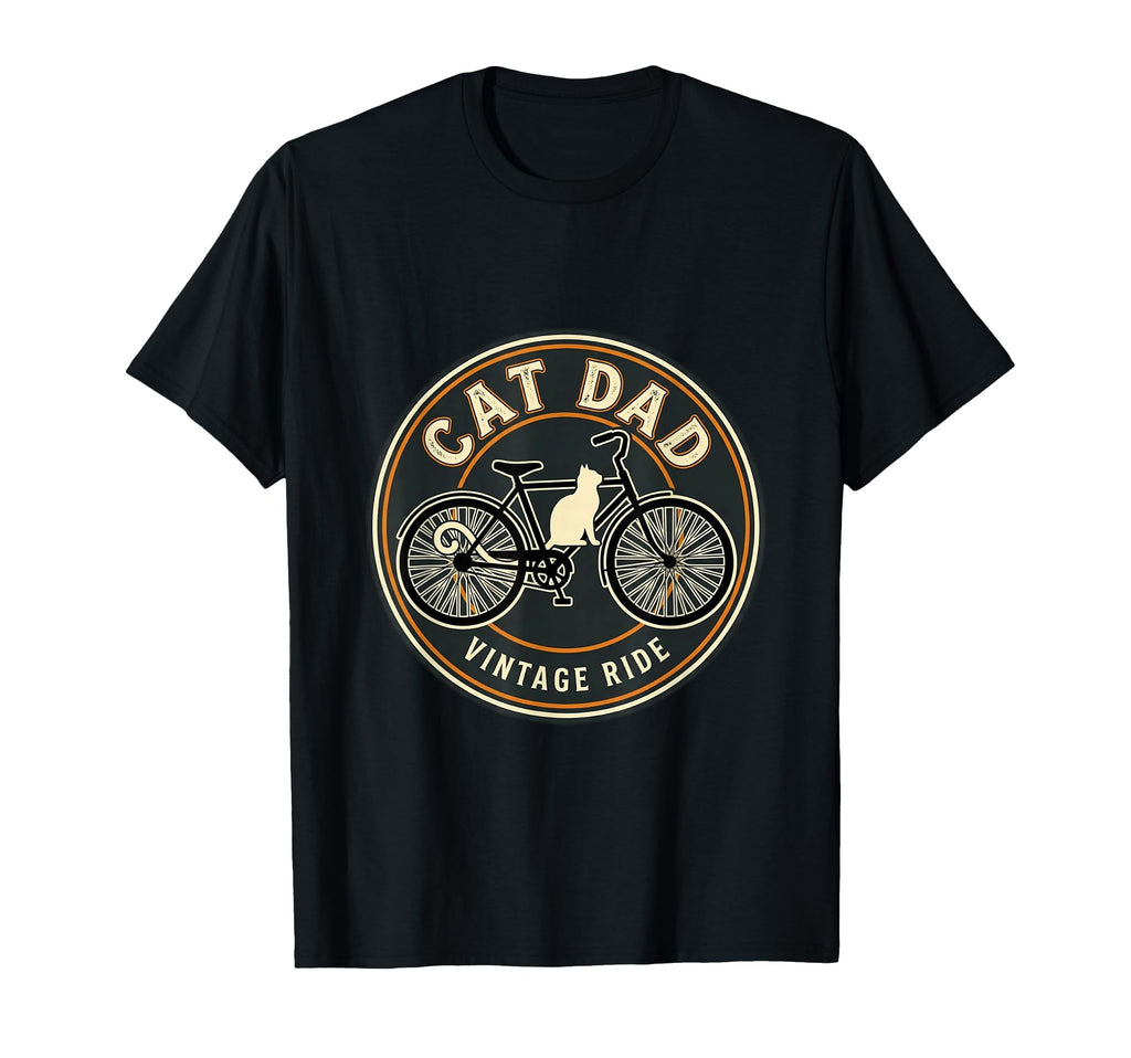 Cat Dad Cycling Adventure T-Shirt - Minimalist Print Men Women - T-Shirt, Sweatshirt, Hoodie