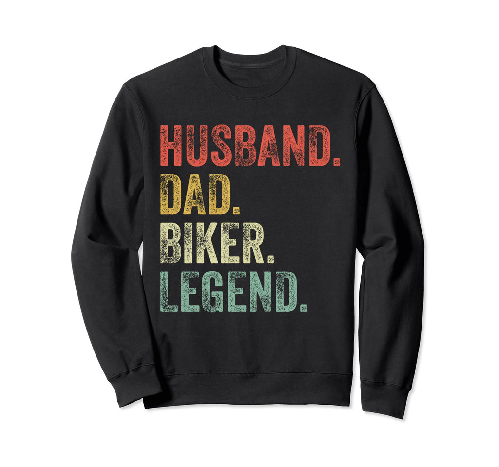 Husband Dad Biker Funny Sweatshirt - Casual Everyday Wear Men Women - T-Shirt, Sweatshirt, Hoodie