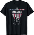Chicago Vintage American Flag Guitar Player Souvenir - Adult & Kids T-Shirts, Sweatshirts & Hoodies apparel design preview 1