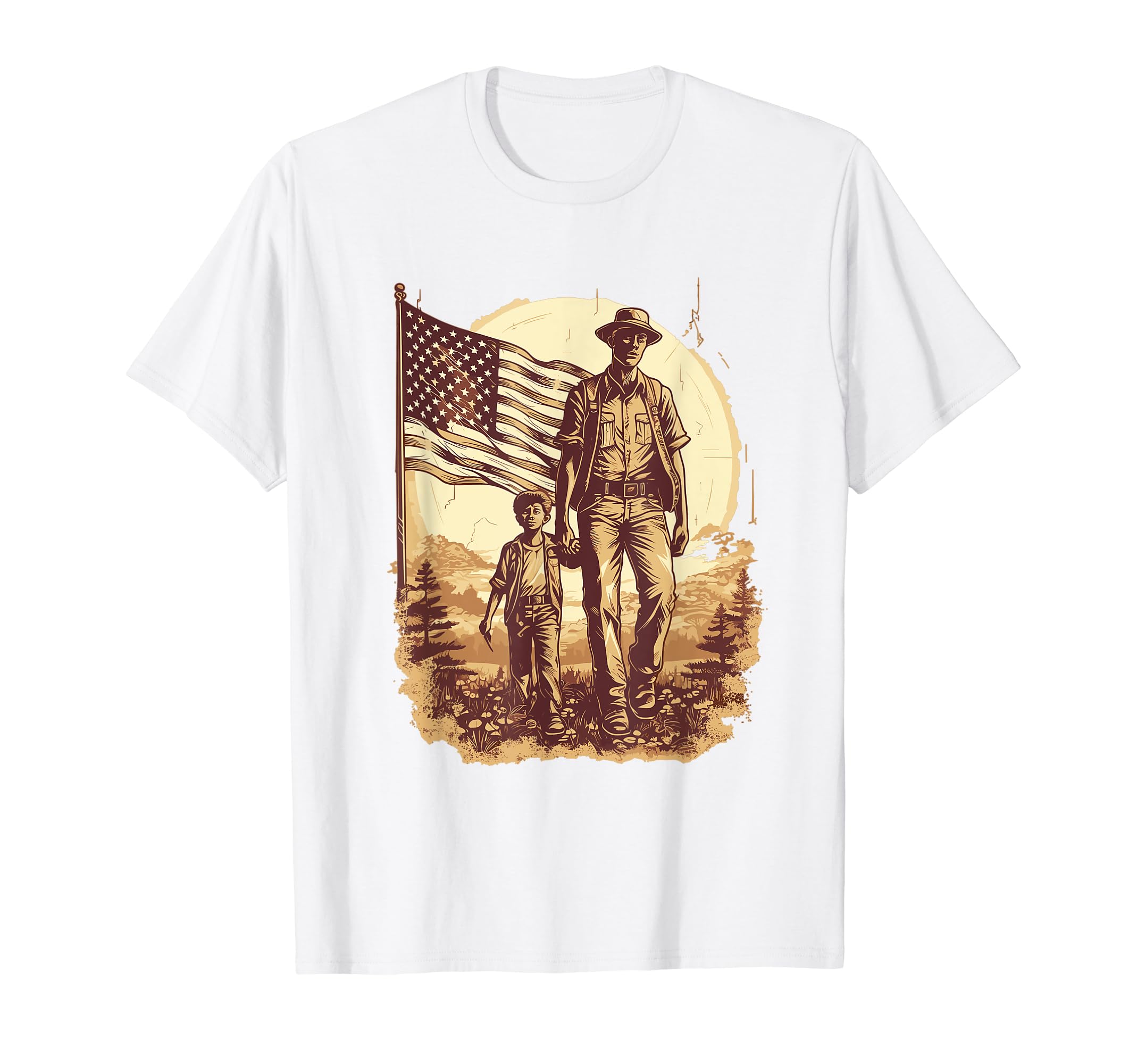 Dad Grandpa Veteran Veterans American T-Shirt - Novelty Apparel Men Women - T-Shirt, Sweatshirt, Hoodie