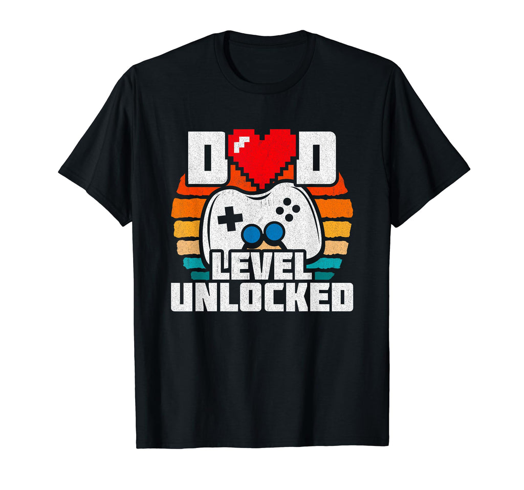 New Dad Level Unlocked Gamer Dad T-Shirt - Casual Everyday Wear Men Women - T-Shirt, Sweatshirt, Hoodie