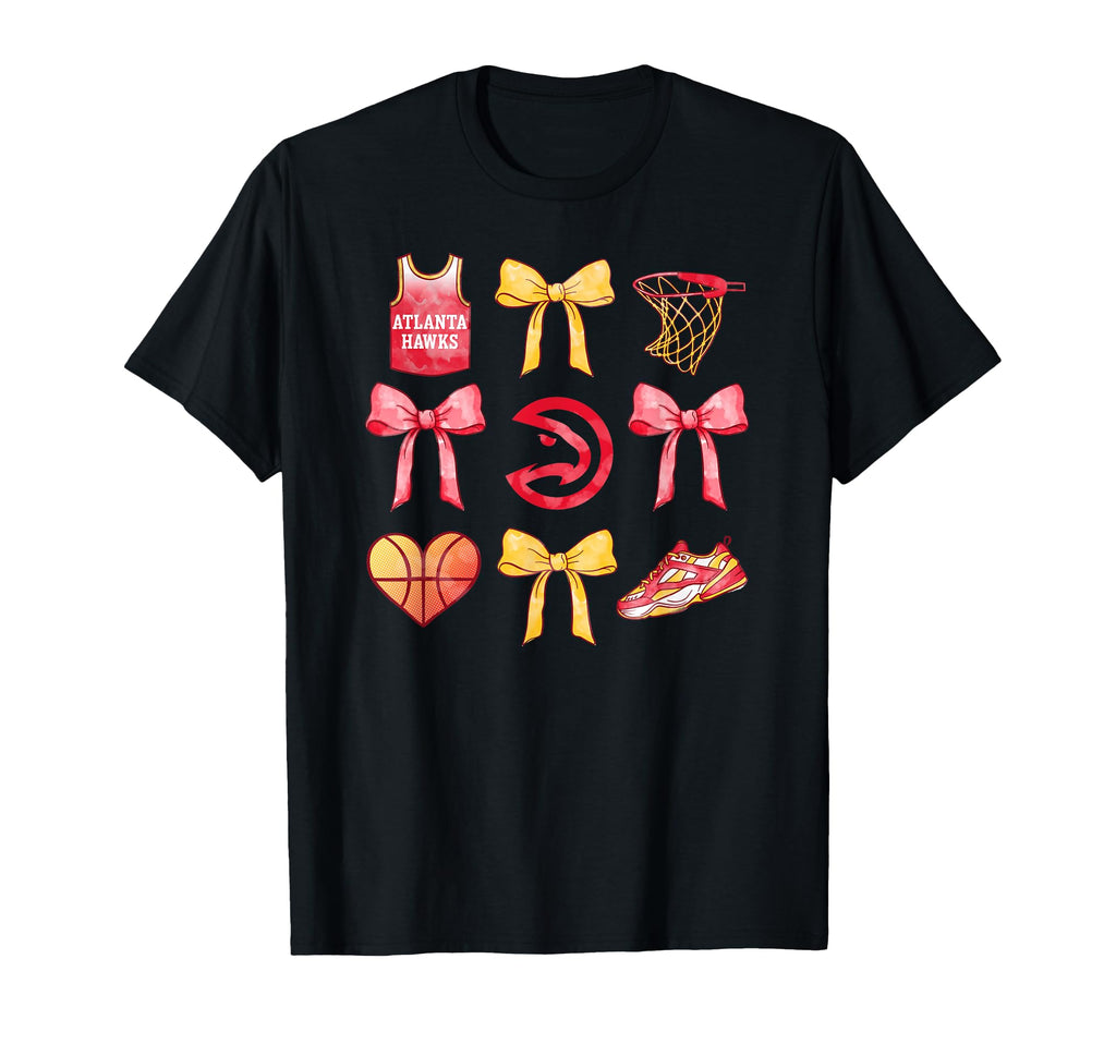Nba Atlanta Hawks Bow Grid T-Shirt - Unique Graphic Men Women - T-Shirt, Sweatshirt, Hoodie