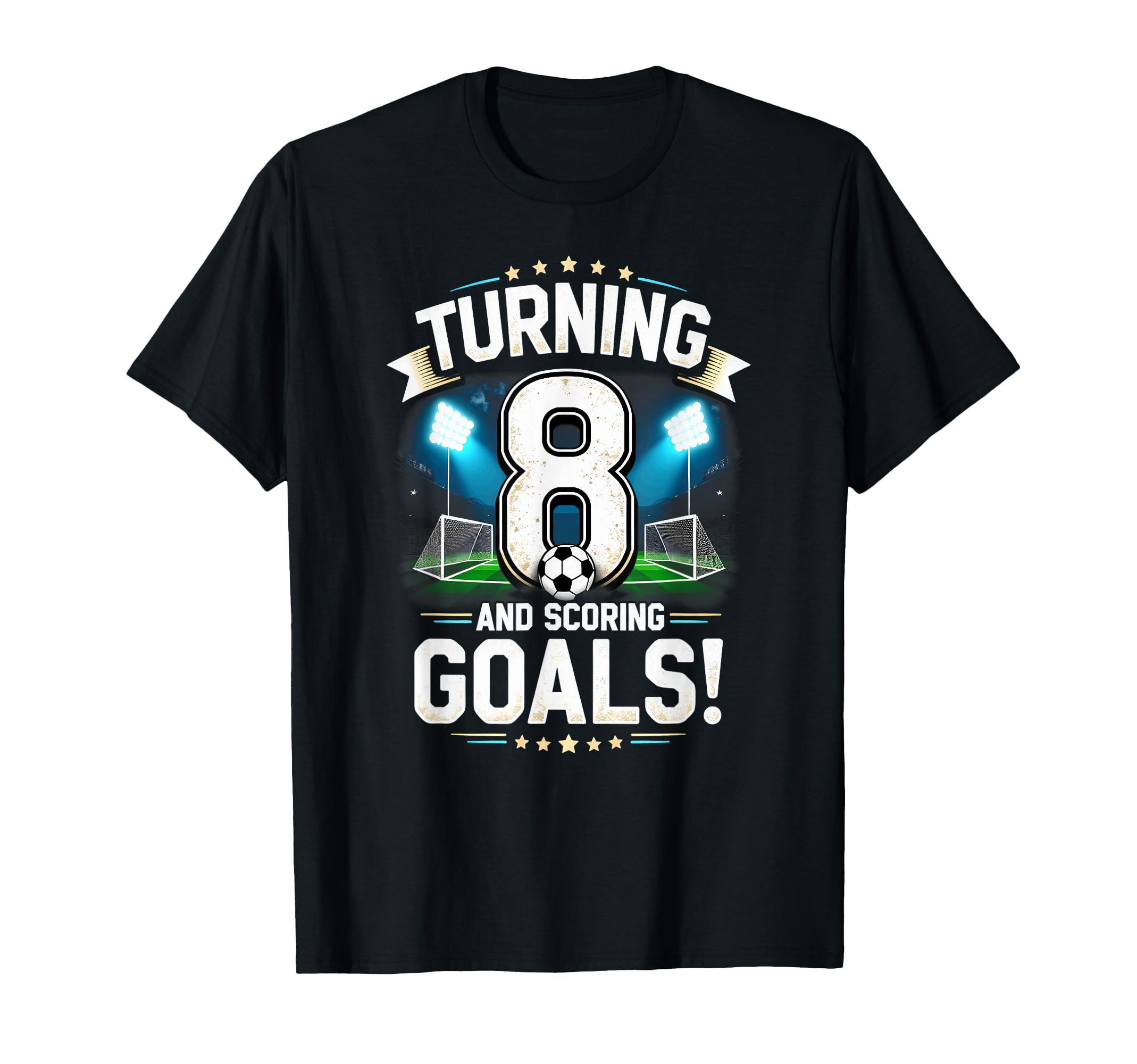Turning 8 Scoring Goals 8Th Birthday T-Shirt - Custom Art Print Men Women - T-Shirt, Sweatshirt, Hoodie
