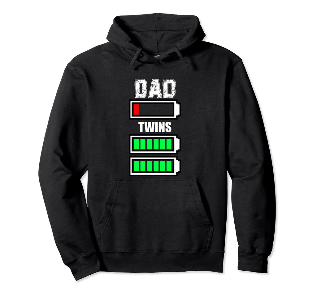 Dad Twins Low Battery Dad Battery Low Dads Hoodie - Graphic Print Men Women - T-Shirt, Sweatshirt, Hoodie