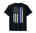 Back Blue Thin Blue Line American Flag T-Shirt - Custom Art Print Unisex - T-Shirt, Sweatshirt, Hoodie