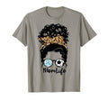 Mom Life Messy Bun Curly Hair T-Shirt - Fun Novelty Design for Adults - T-Shirt, Sweatshirt, Hoodie