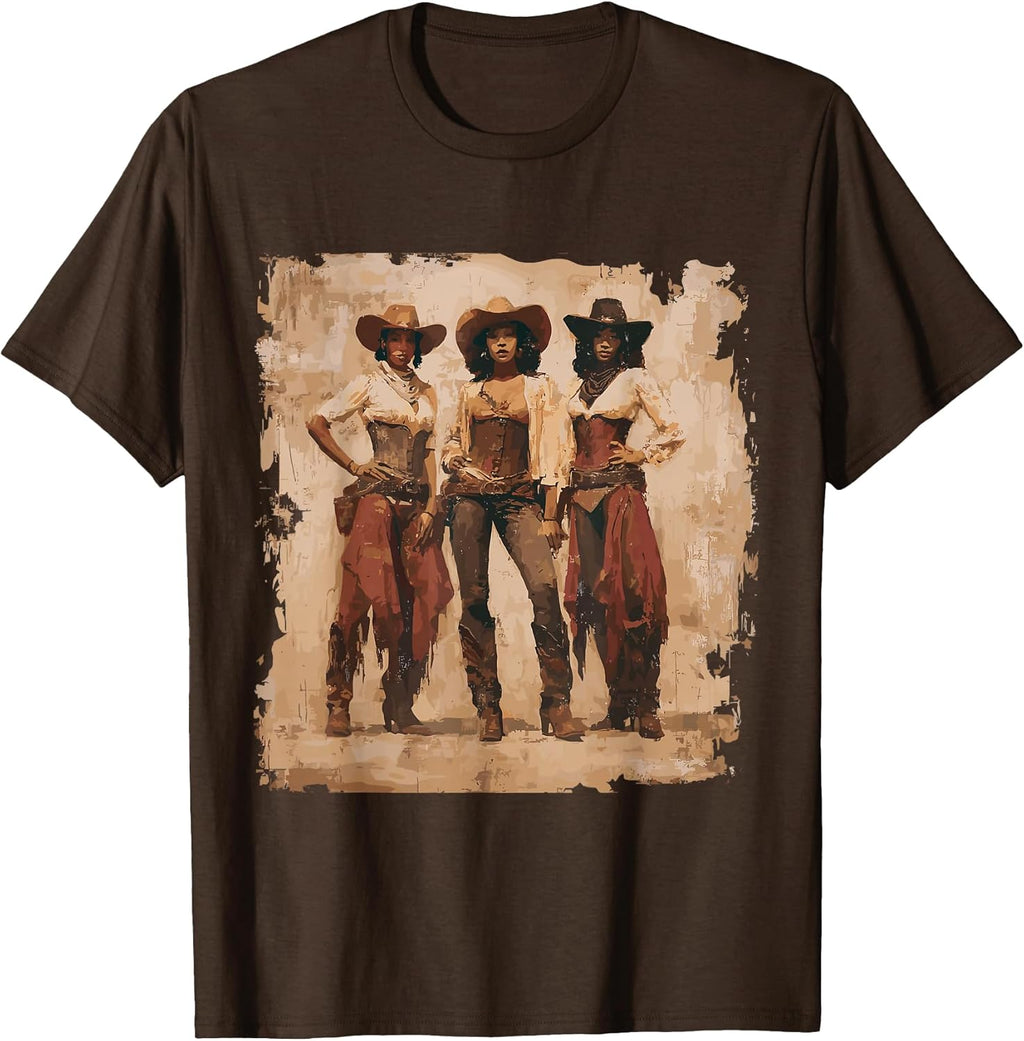 Vintage Black African American Cowgirl Western - Adult & Kids T-Shirts, Sweatshirts & Hoodies apparel design preview 1