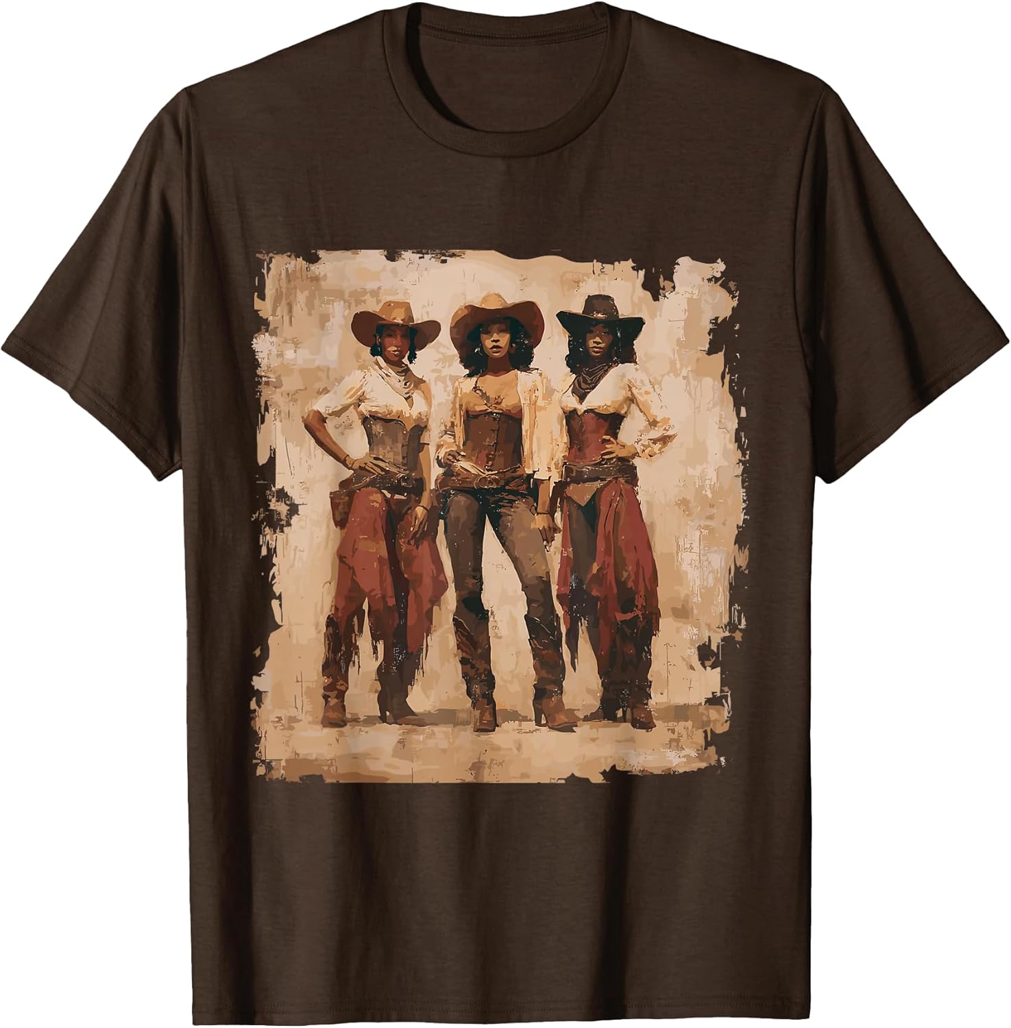 Vintage Black African American Cowgirl Western - Adult & Kids T-Shirts, Sweatshirts & Hoodies apparel design preview 1