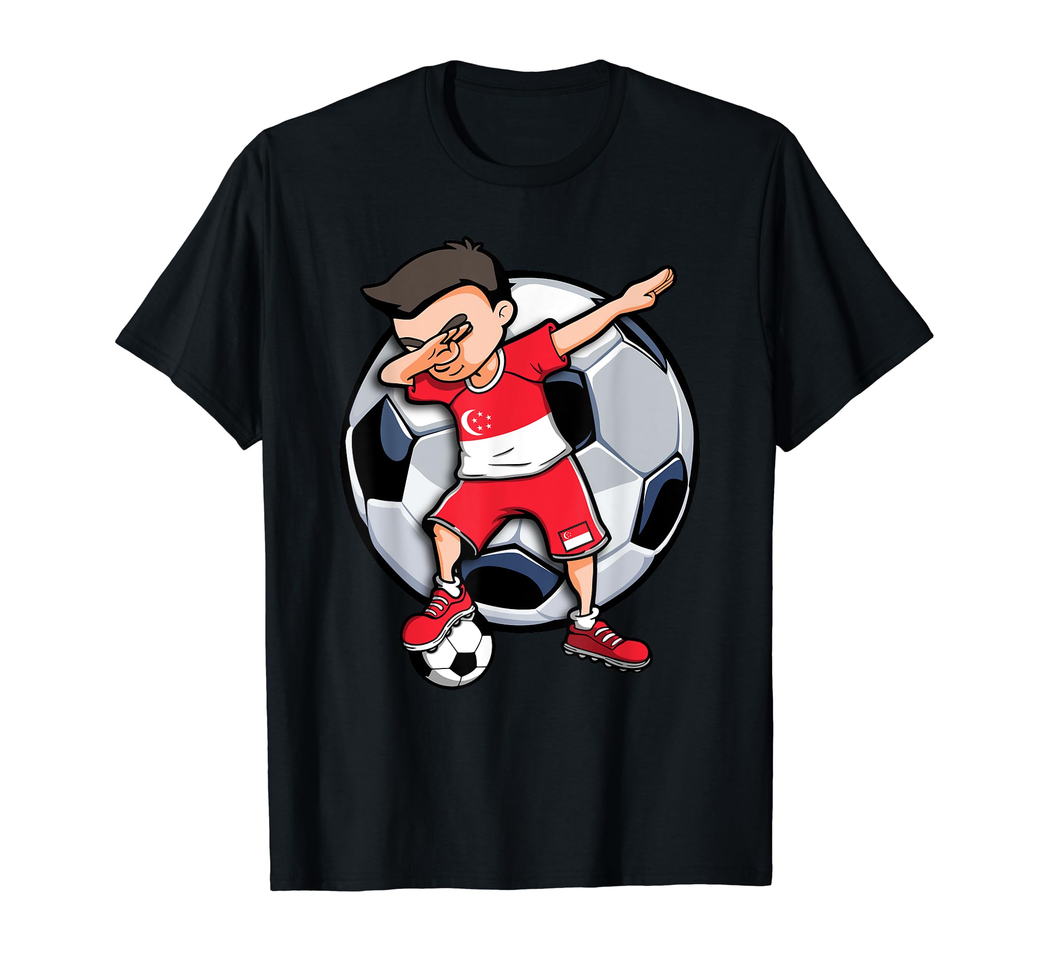 Dabbing Soccer Singapore Football Fans T-Shirt - Trendy Graphic Men Women - T-Shirt, Sweatshirt, Hoodie