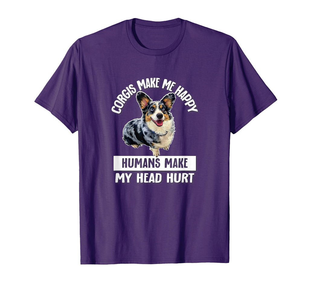 Funny Humans Hurt My Head Cardigan Blue T-Shirt - Graphic Print Men Women - T-Shirt, Sweatshirt, Hoodie