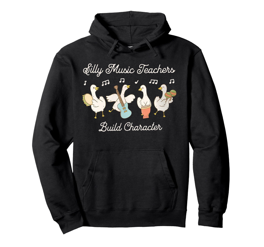 Silly Goose Music Teacher Build Hoodie - Unique Graphic for Adults - T-Shirt, Sweatshirt, Hoodie