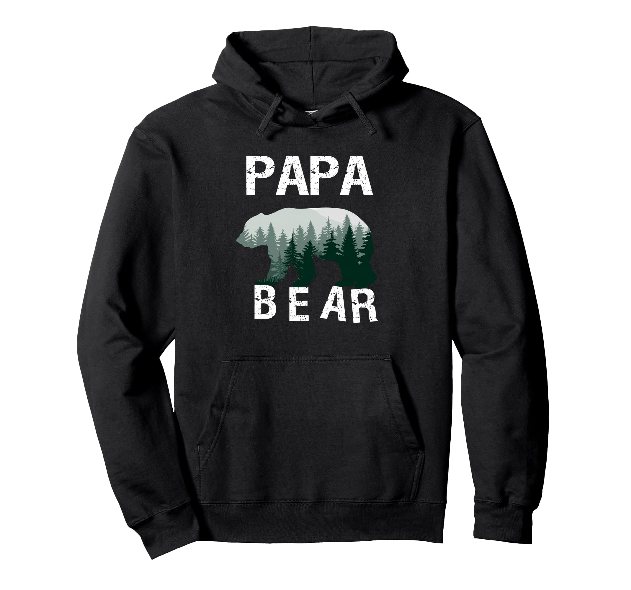 Papa Bear Nature Trees Dad Fathers Hoodie - Aesthetic Graphic for Adults - T-Shirt, Sweatshirt, Hoodie