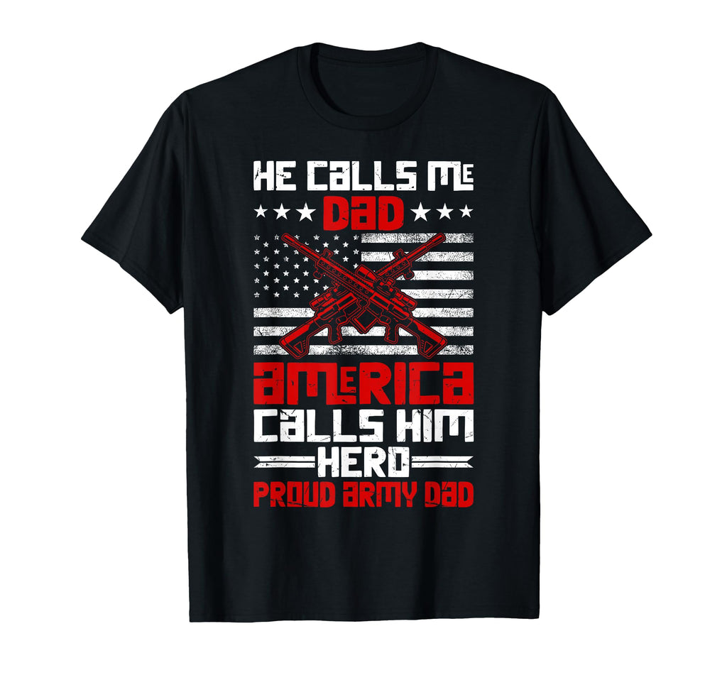 Proud Military Dad American Usa T-Shirt - Casual Everyday Wear for Adults - T-Shirt, Sweatshirt, Hoodie