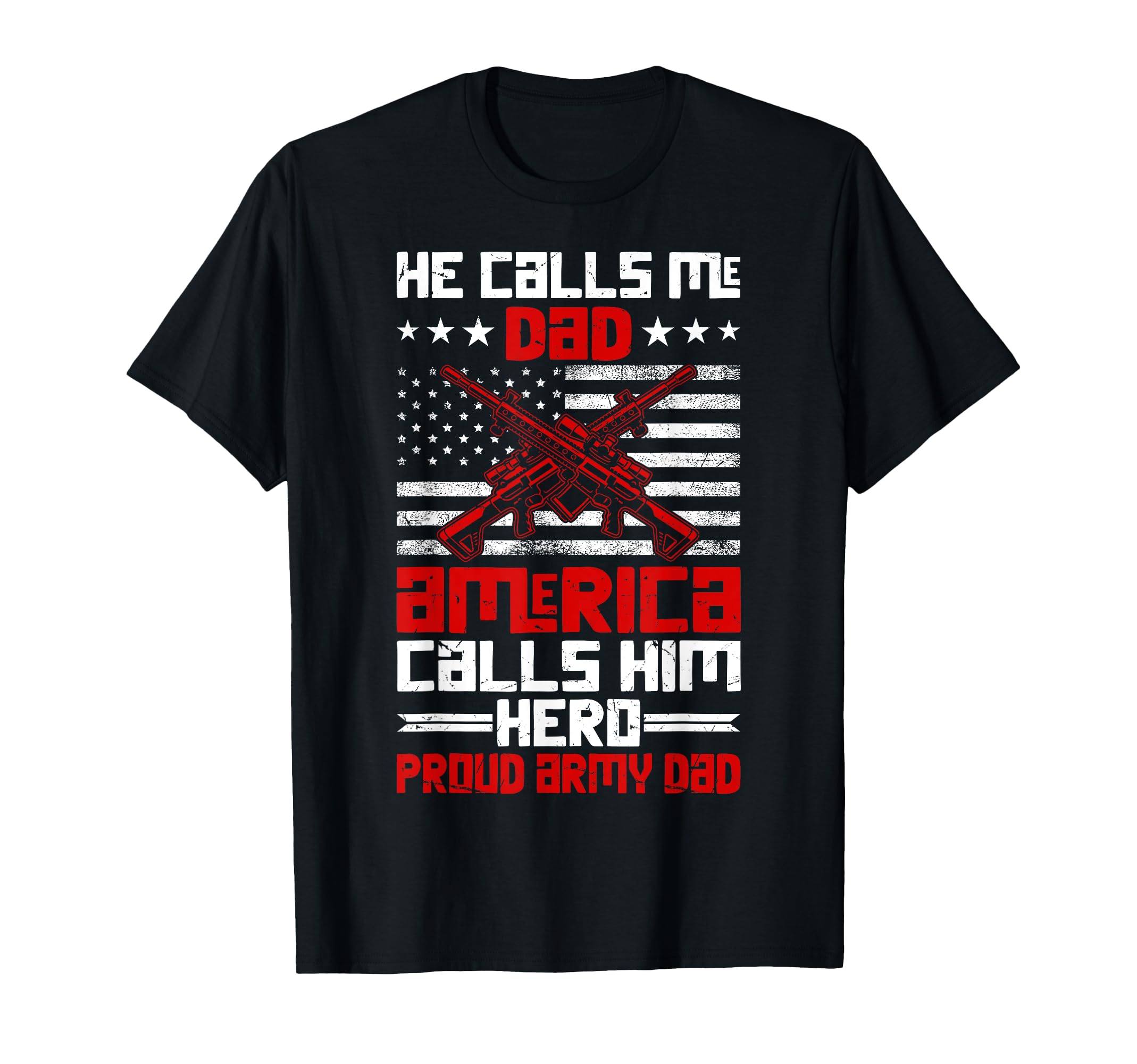 Proud Military Dad American Usa T-Shirt - Casual Everyday Wear for Adults - T-Shirt, Sweatshirt, Hoodie