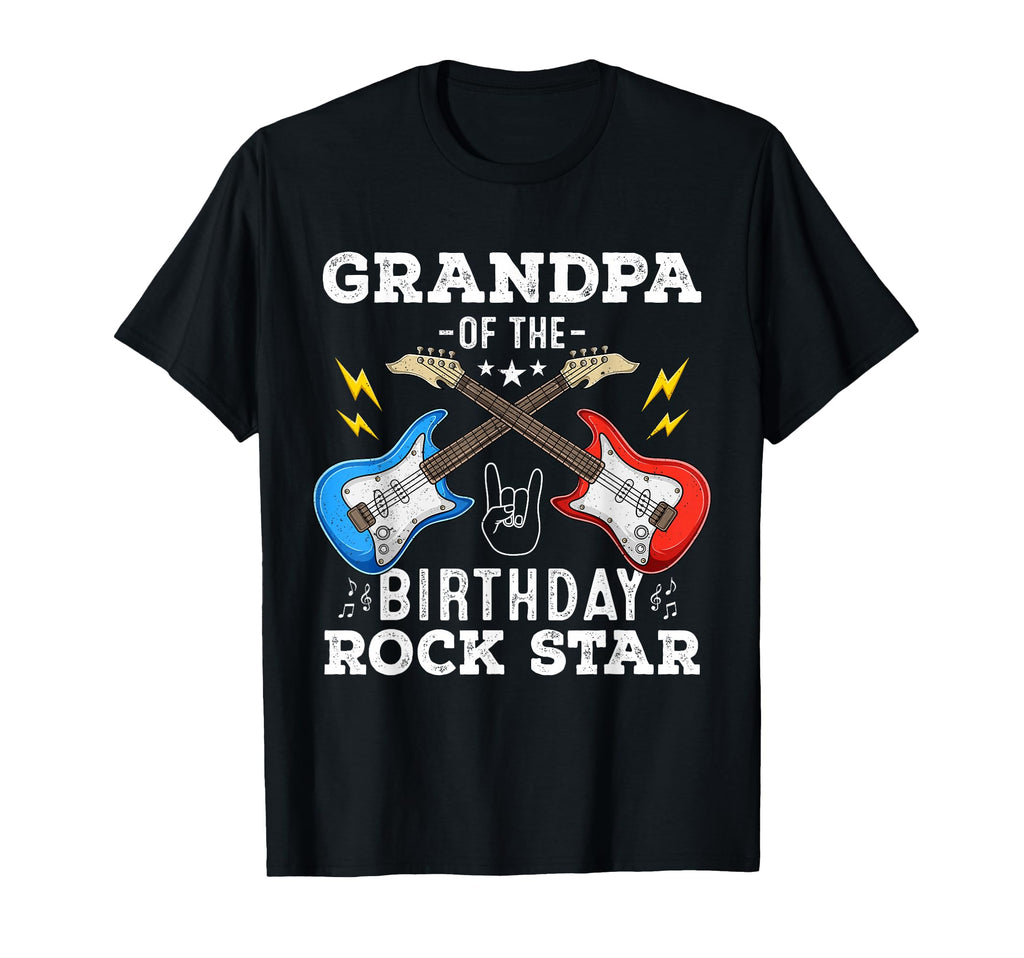 Grandpa Birthday Rock Star Guitar T-Shirt - Custom Art Print for Adults - T-Shirt, Sweatshirt, Hoodie