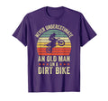 Never Underestimate Old Dirt Bike Funny T-Shirt - Trendy Graphic for Adults - T-Shirt, Sweatshirt, Hoodie
