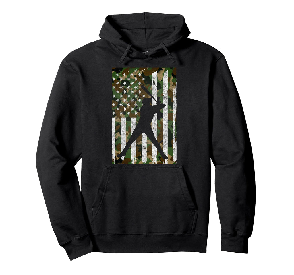Baseball Us Camouflage Flag Baseball Dad Hoodie - Custom Art Print Unisex - T-Shirt, Sweatshirt, Hoodie