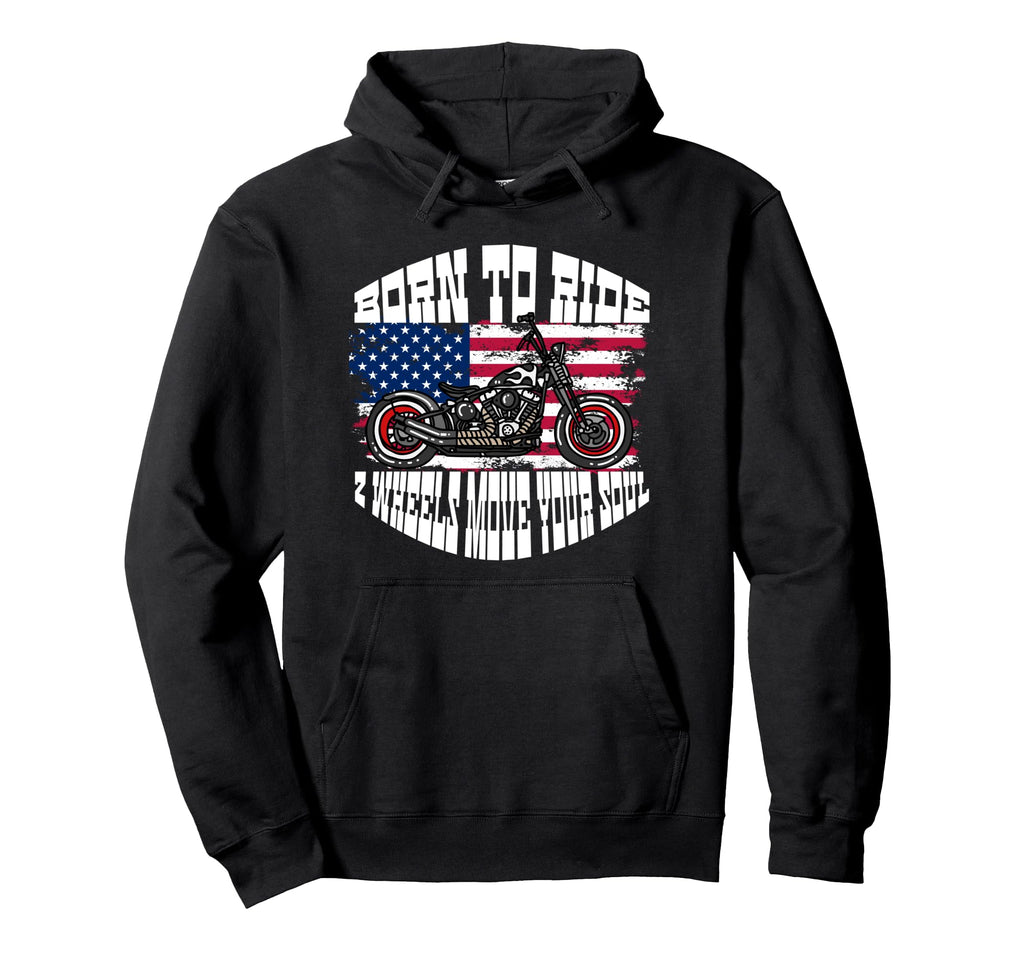 Biker Dad American Us Flag Motorcycle Hoodie - Custom Art Print for Adults - T-Shirt, Sweatshirt, Hoodie