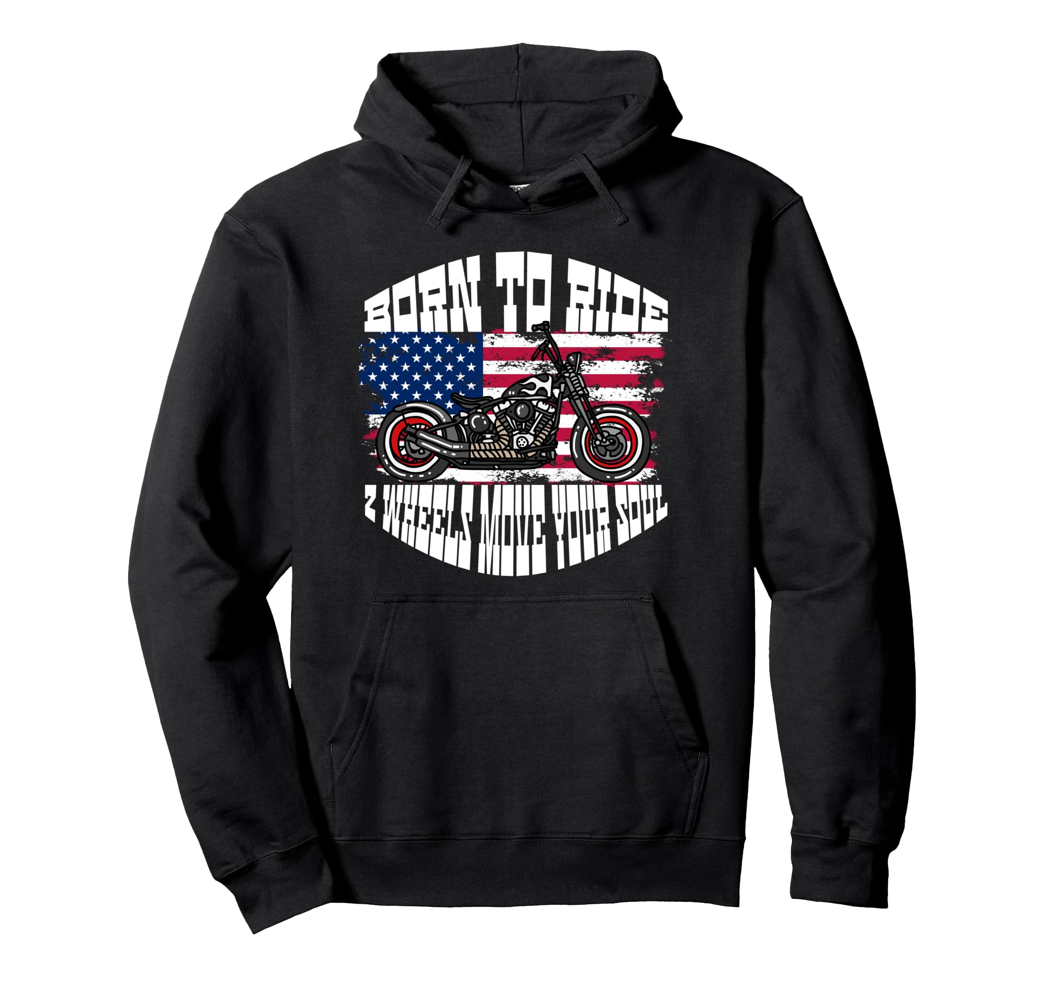 Biker Dad American Us Flag Motorcycle Hoodie - Custom Art Print for Adults - T-Shirt, Sweatshirt, Hoodie