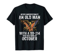 Never Underestimate Old Dd 214 Born T-Shirt - Trendy Graphic for Adults - T-Shirt, Sweatshirt, Hoodie
