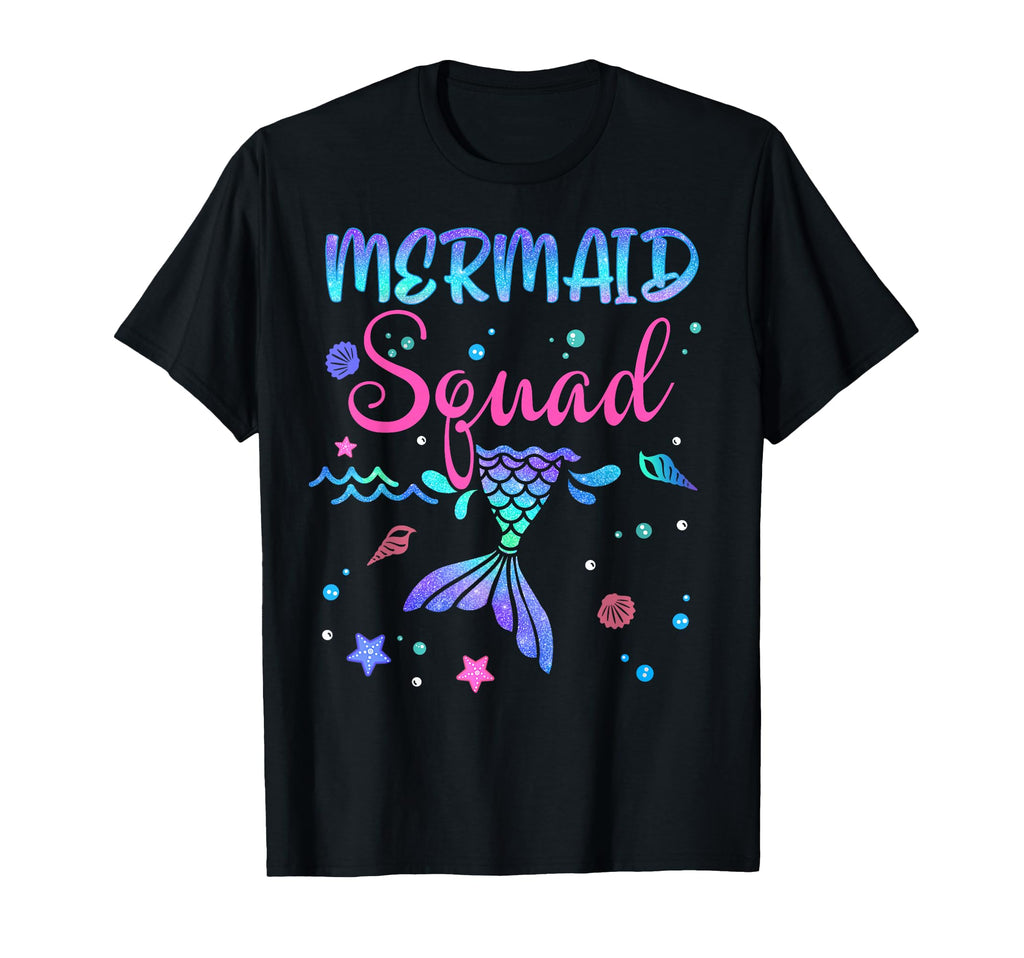 Mermaid Squad Birthday Mermaid Tail T-Shirt - Unique Graphic for Adults - T-Shirt, Sweatshirt, Hoodie