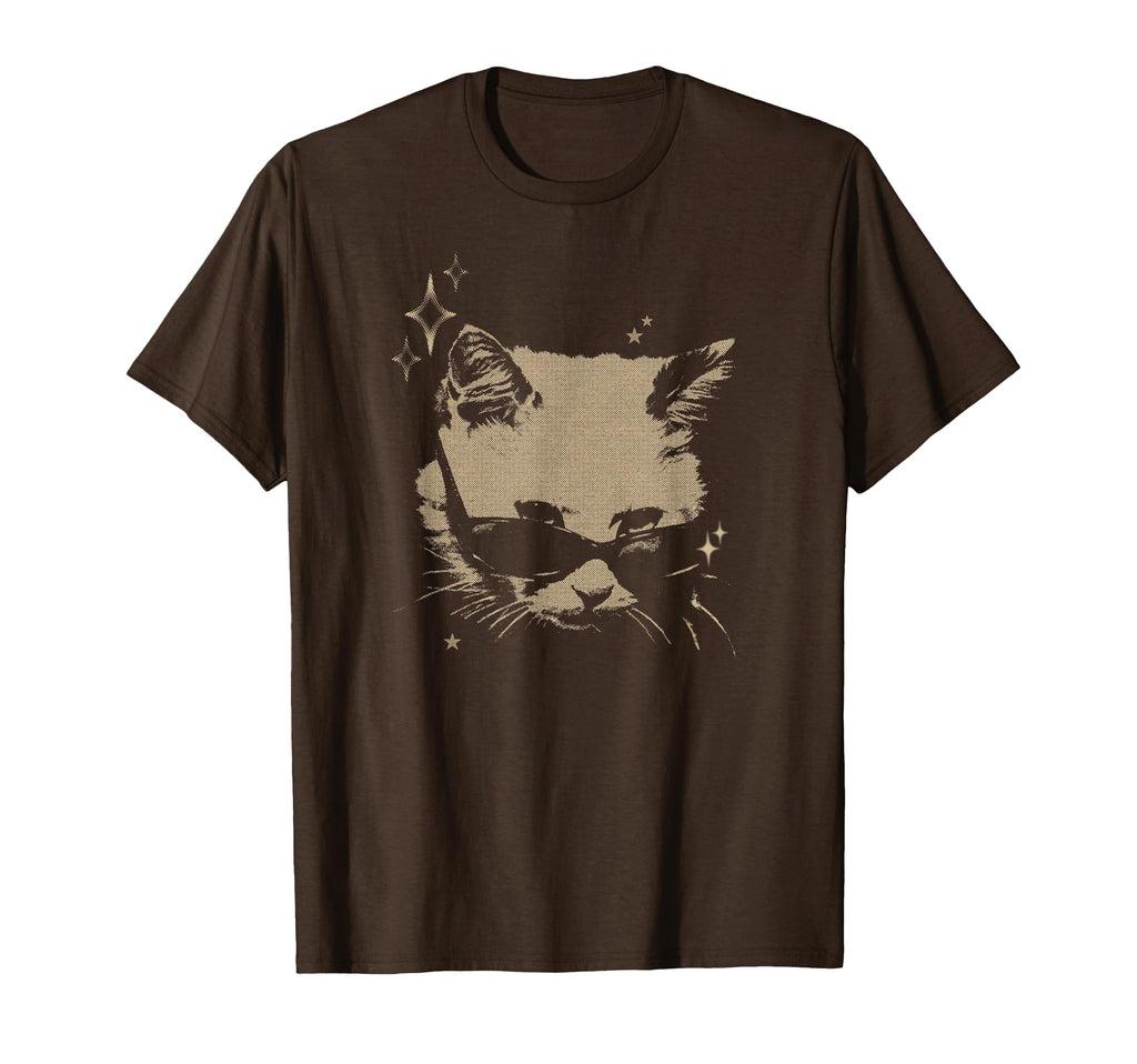 Y2K Cat Sunglasses 90S 2000S Grunge T-Shirt - Novelty Apparel Unisex - T-Shirt, Sweatshirt, Hoodie