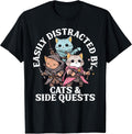 Cats Side Quest Distracted Tabletop Funny Men Women - Adult & Kids T-Shirts, Sweatshirts & Hoodies apparel design preview 1