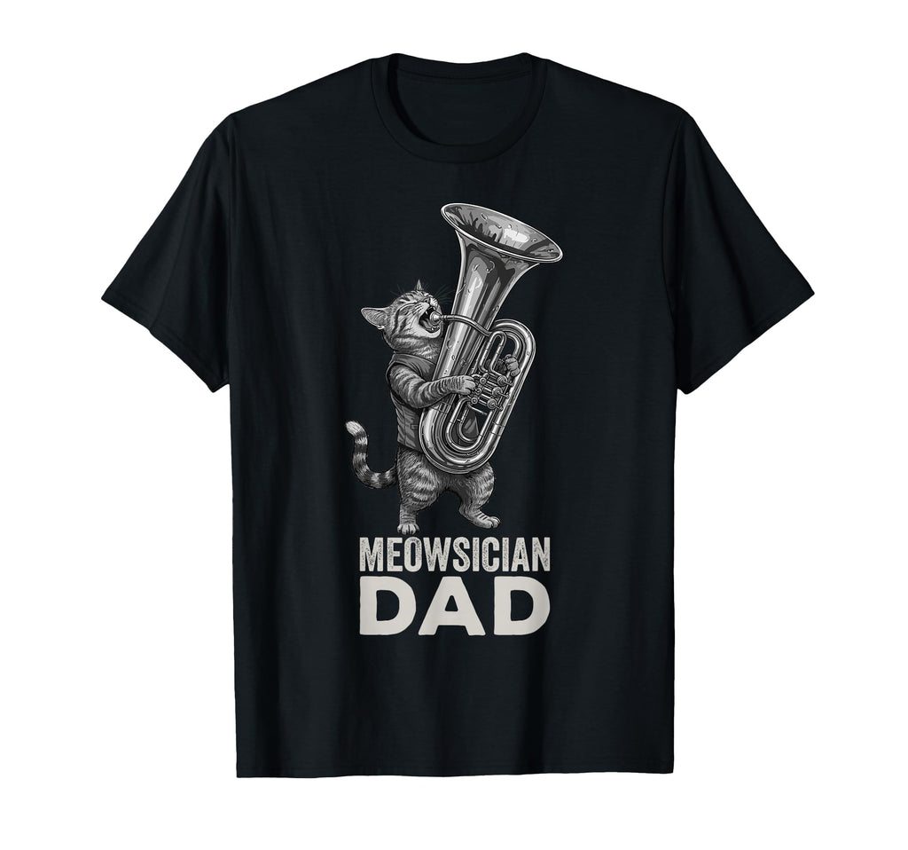 Funny Cat Playing Tuba Meowsician T-Shirt - Custom Art Print for Adults - T-Shirt, Sweatshirt, Hoodie
