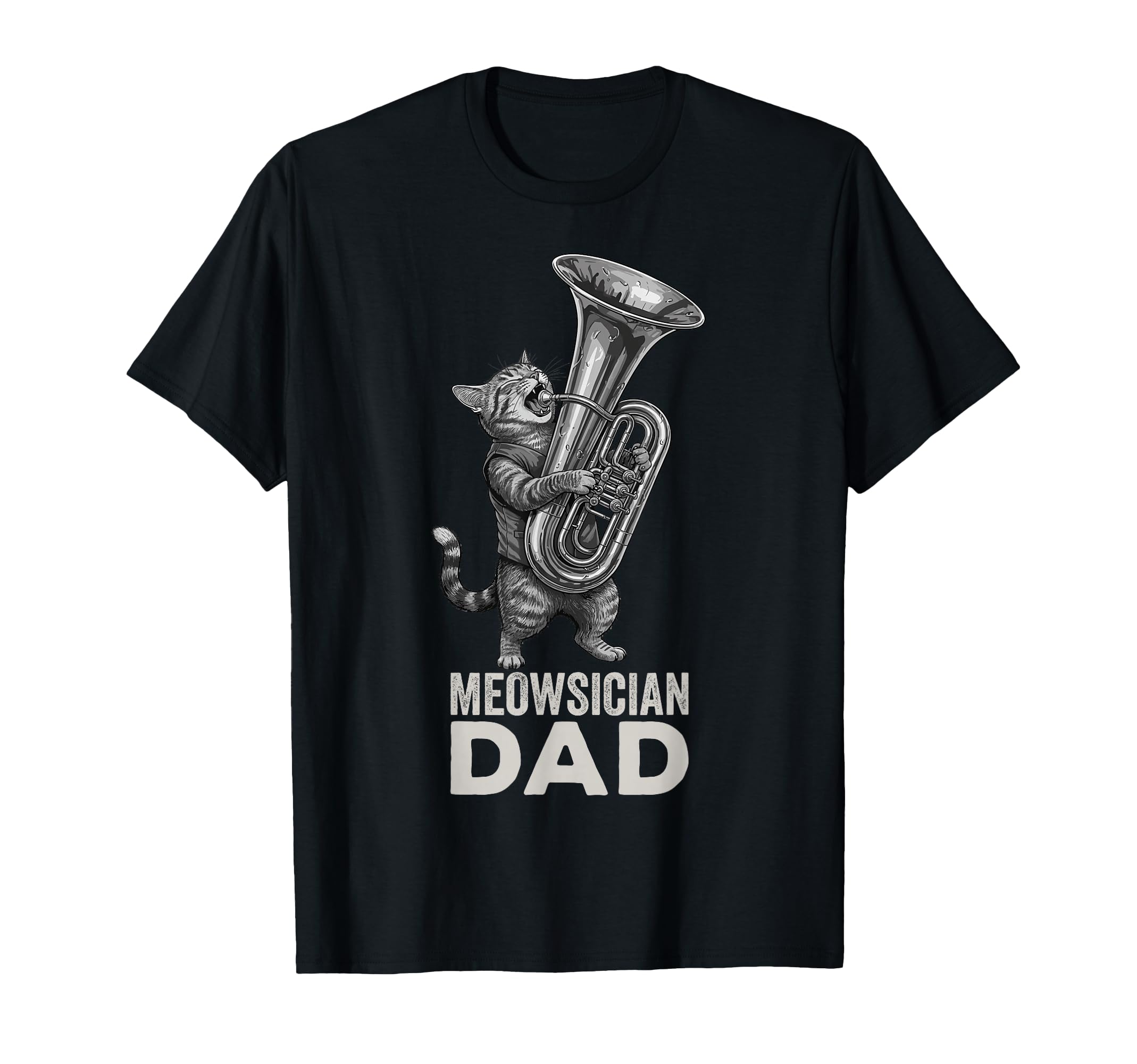 Funny Cat Playing Tuba Meowsician T-Shirt - Custom Art Print for Adults - T-Shirt, Sweatshirt, Hoodie
