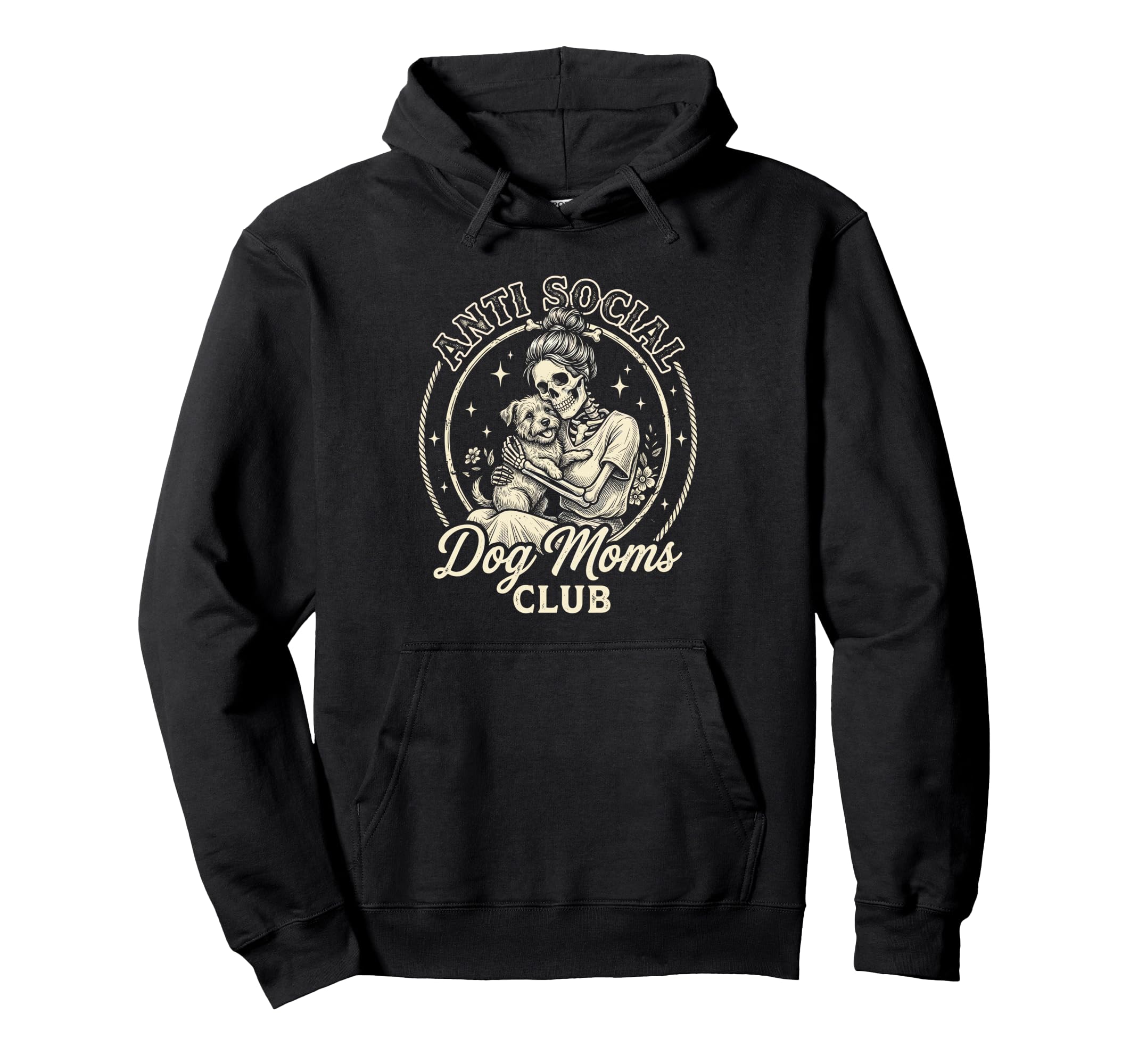 Anti Social Dog Moms Club Funny Hoodie - Custom Art Print Men Women - T-Shirt, Sweatshirt, Hoodie