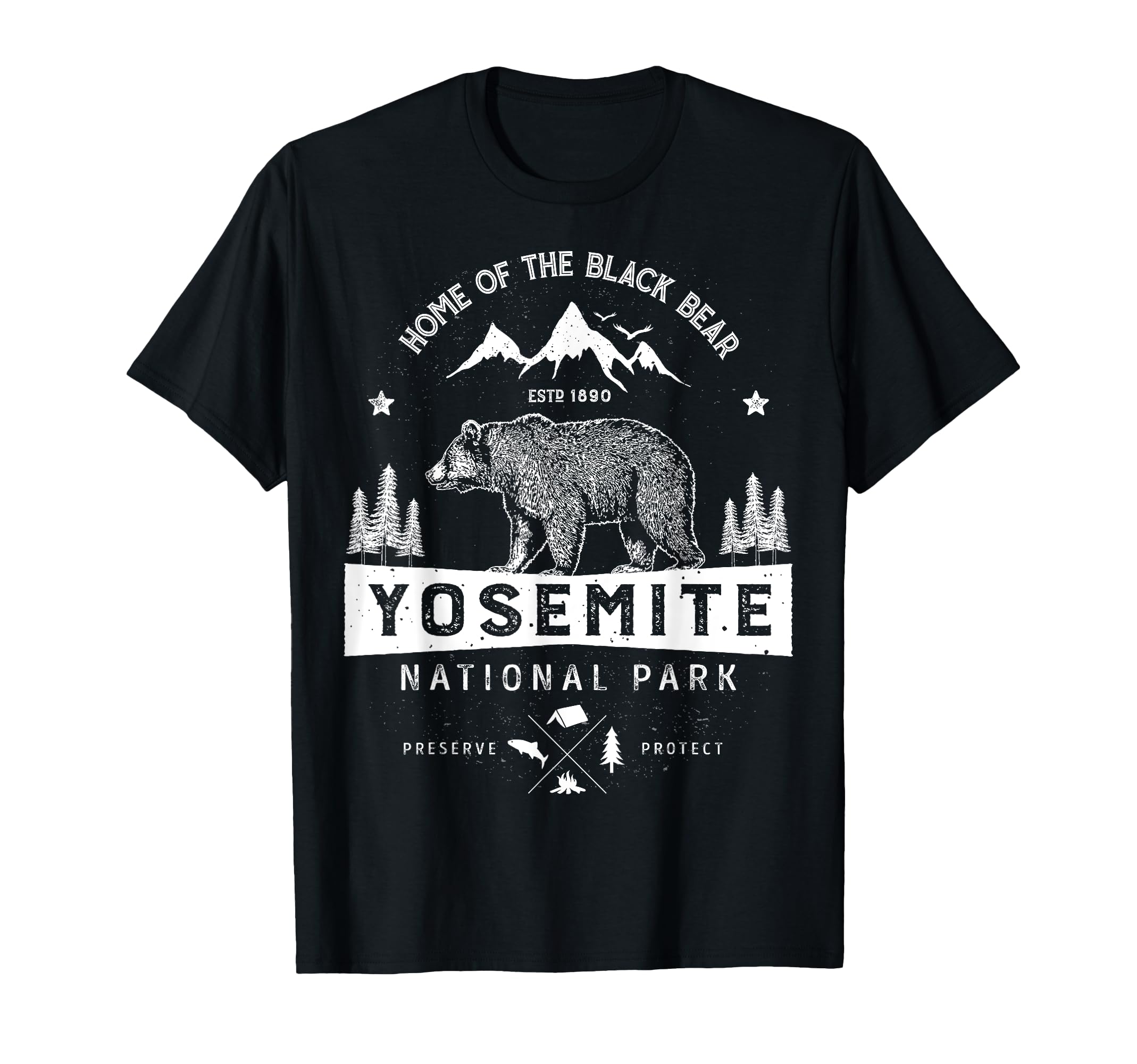 Yosemite National Park California Bear T-Shirt - Unique Graphic Men Women - T-Shirt, Sweatshirt, Hoodie